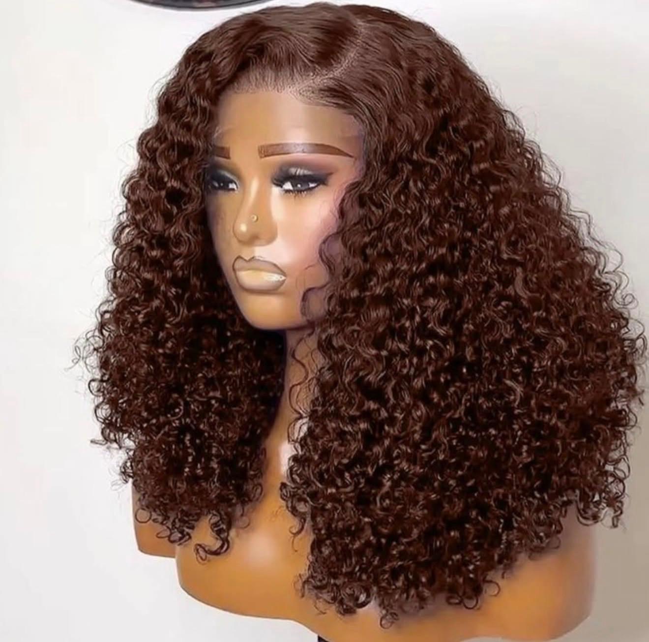 18inc  5x5 Bora Curls Brownie Wig