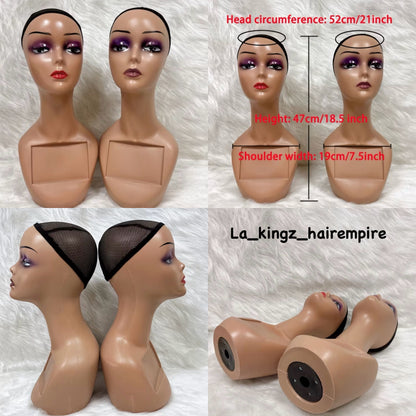 Female Mannequin Head Manikin with Shoulder Bust for Wig display.