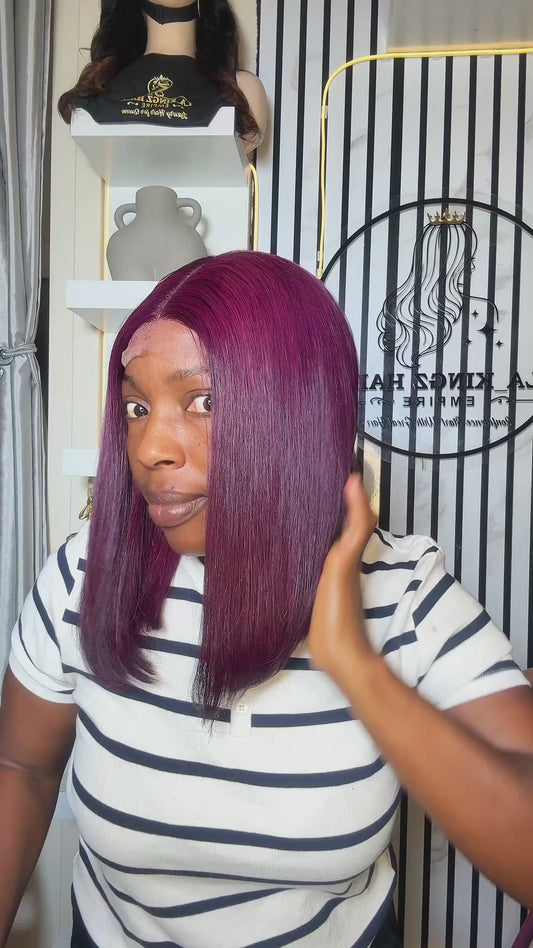 SDD Burgundy Bone straight Paired paired with 2*4 Closure