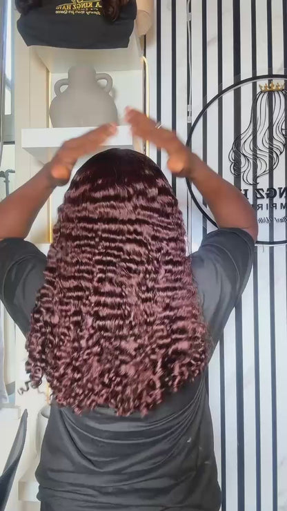 18inc  5x5 Bora Curls Brownie Wig